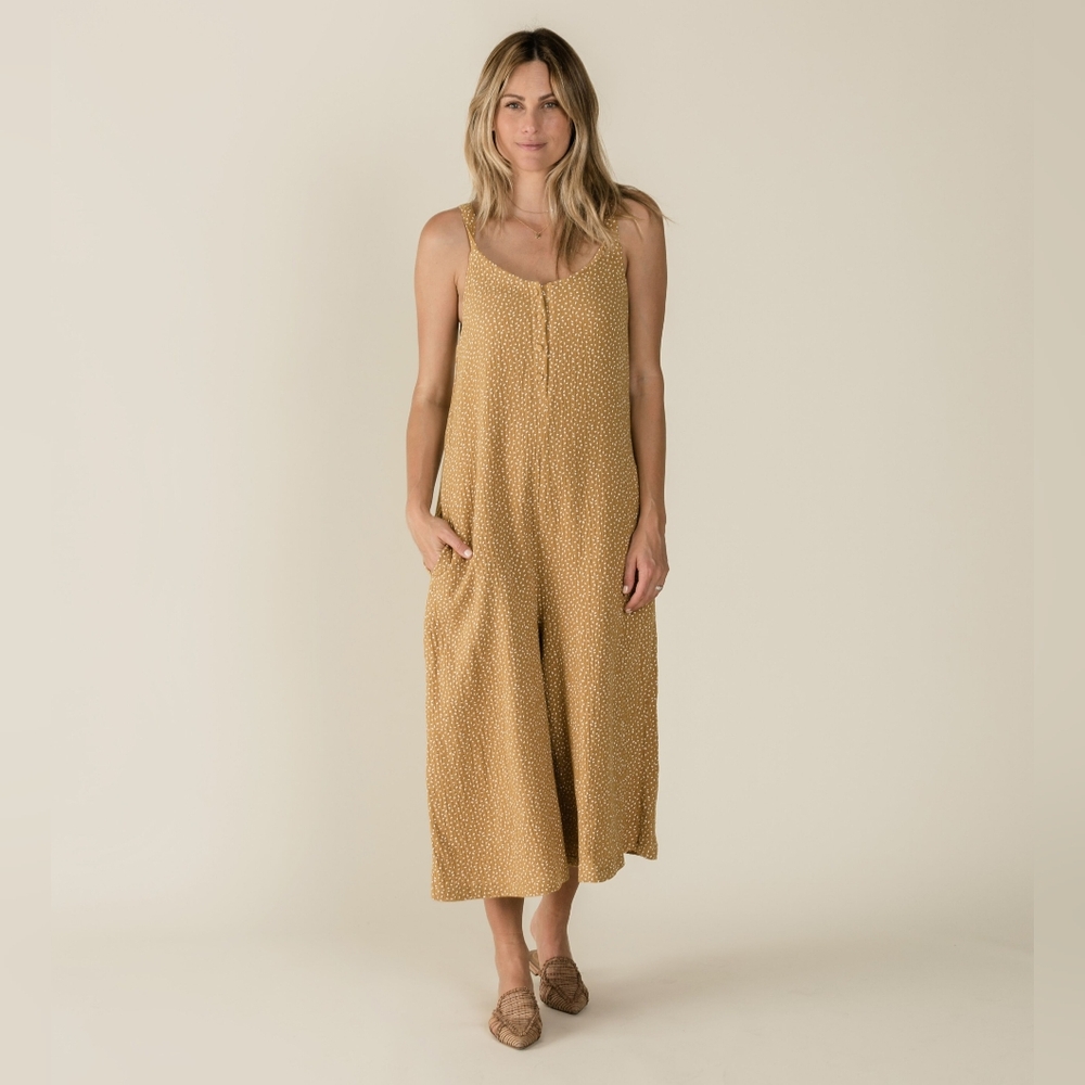 Rylee + Cru Saffron Seeds Print Bridgette Jumpsuit Size M